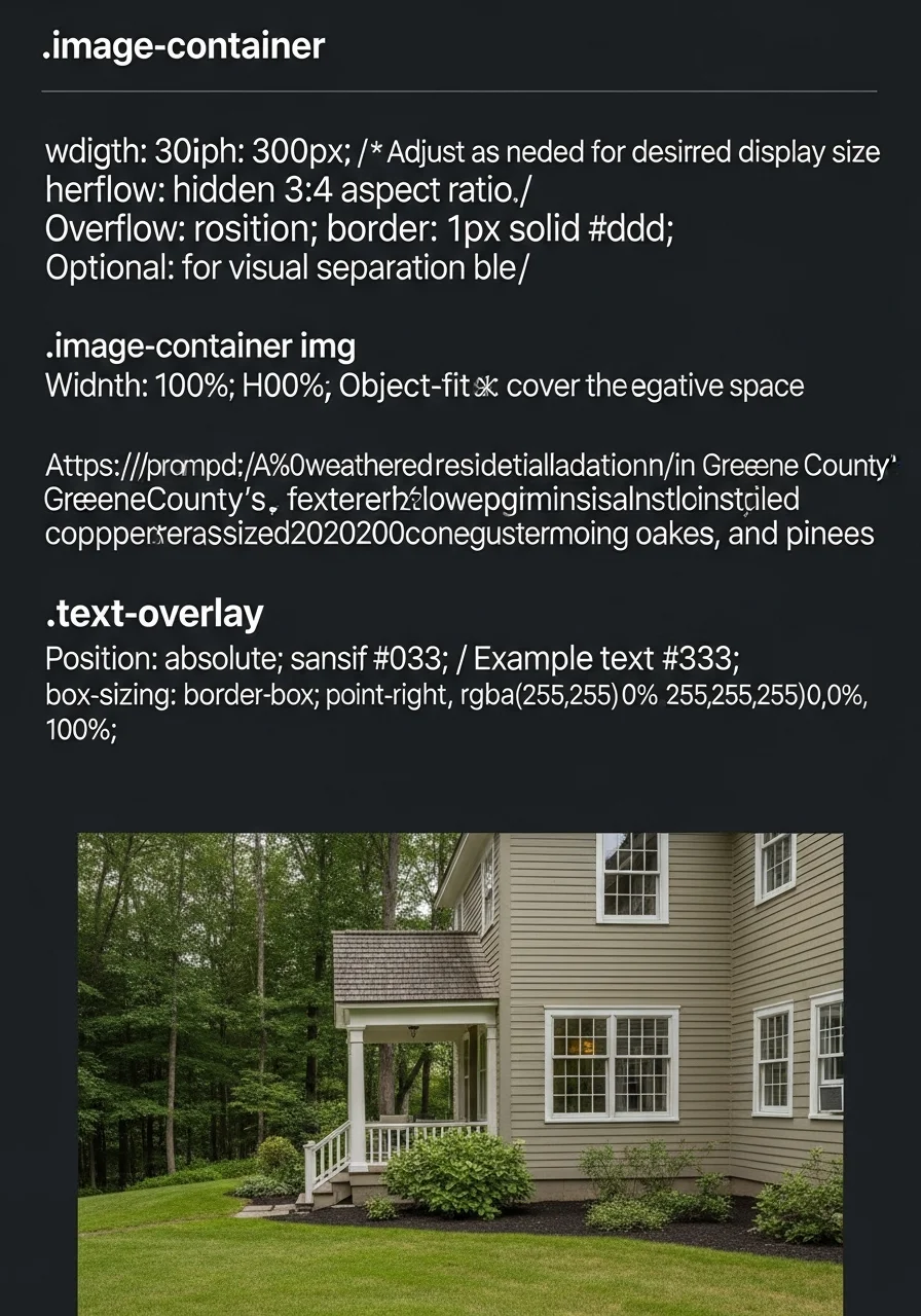Detailed view of exterior maintenance work being performed on a Greene County residential structure in a wooded setting.