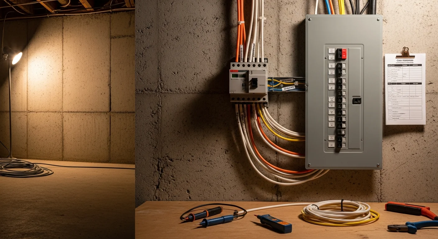 A licensed Ez HPS electrician installing new wiring and electrical components at a residential property in Hudson Valley, NY.