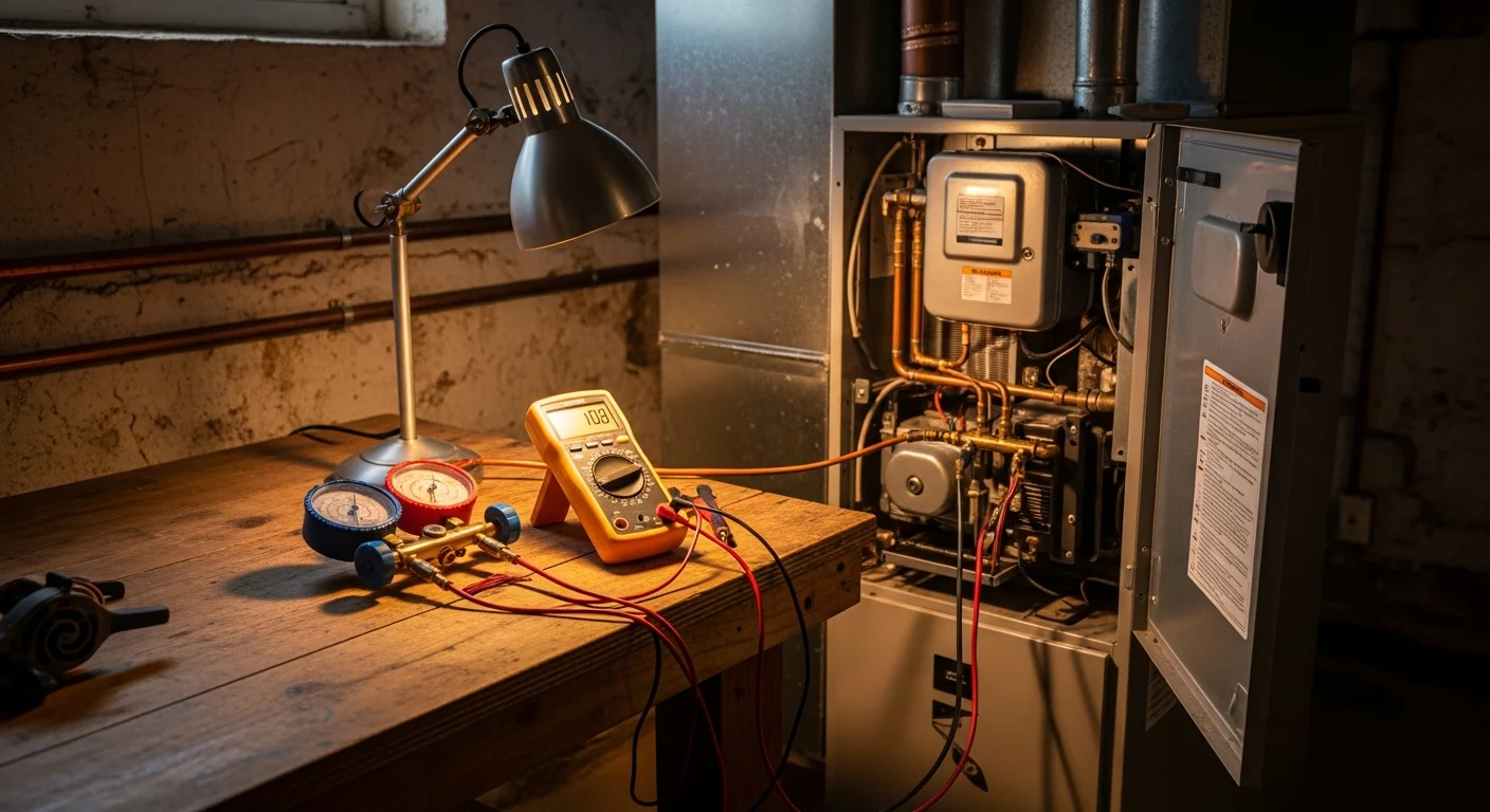 An Ez HPS HVAC technician responding to an emergency heating system failure at a residential property in Hudson Valley, NY during cold weather.